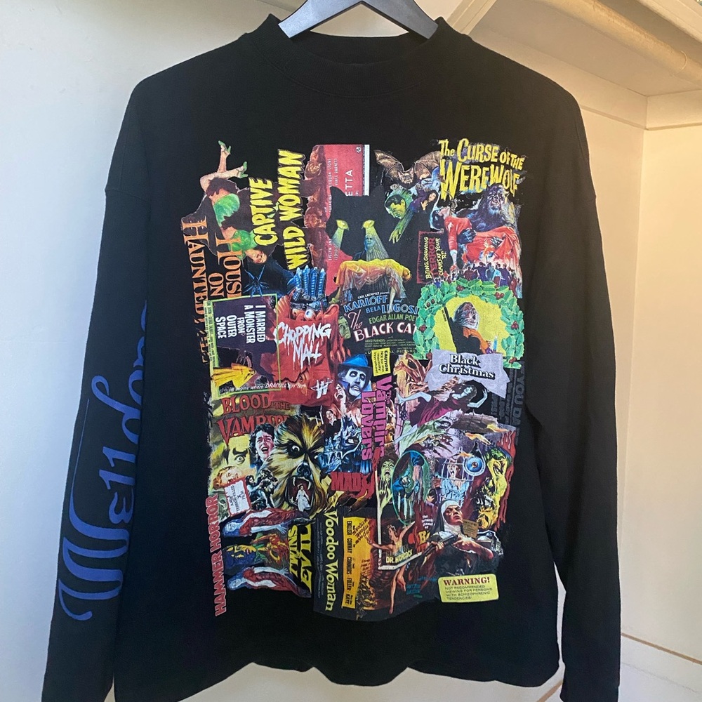 Graphic Long Sleeve Top - Black
